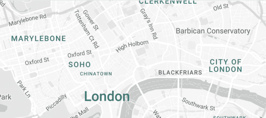 Street map of central London